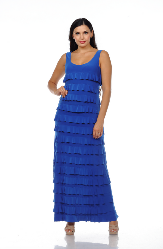 DR760M54 Sleeveless Blue Maxi Dress