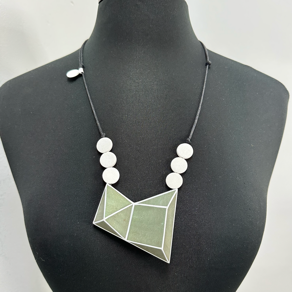 Taupe Shannon Geometric Pendant Necklace