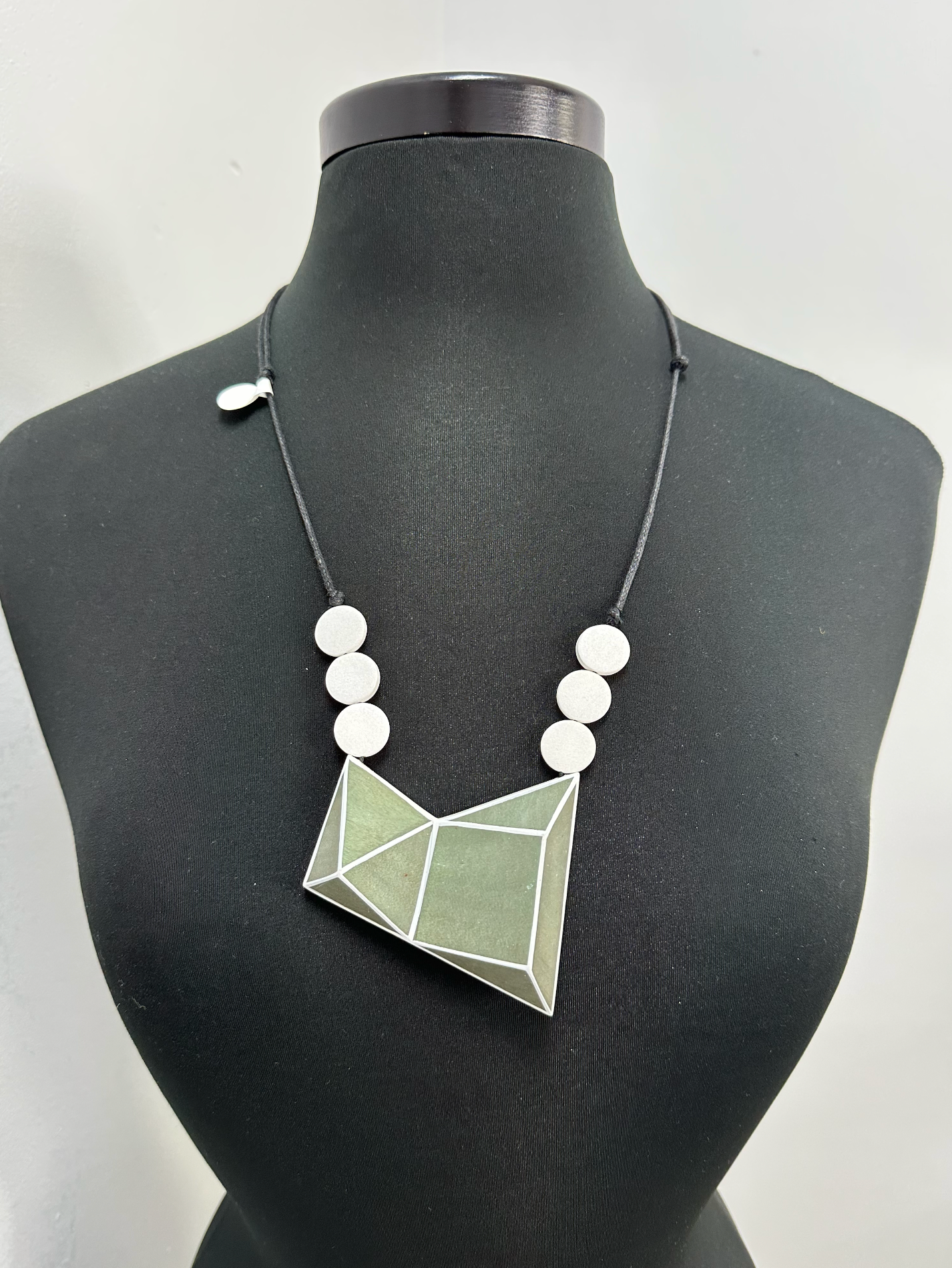 Taupe Shannon Geometric Pendant Necklace