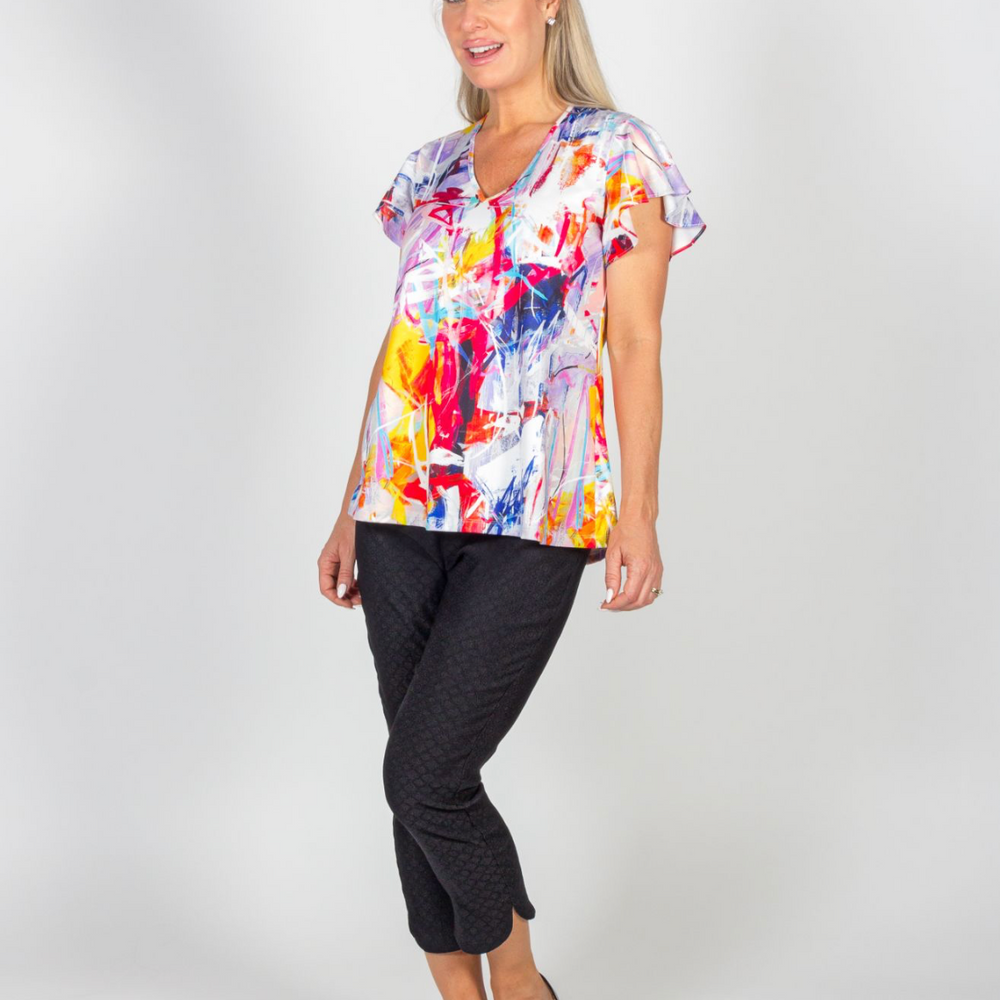 
                  
                    Colorful Graffiti V-Neck Top
                  
                