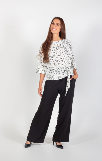 
                  
                    Ivory and Black Pattern 3/4 Sleeve Tunic
                  
                