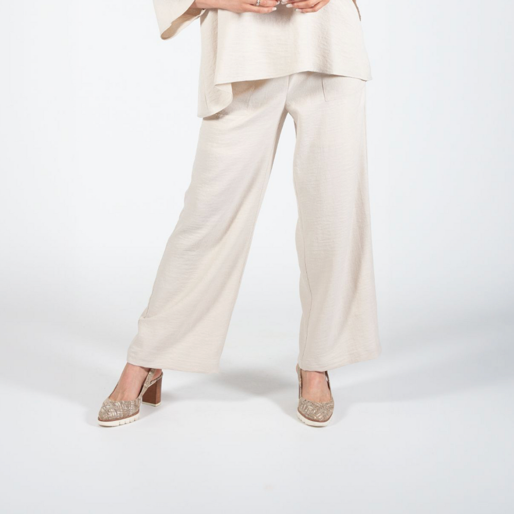 Sand Full Length Tie Pant