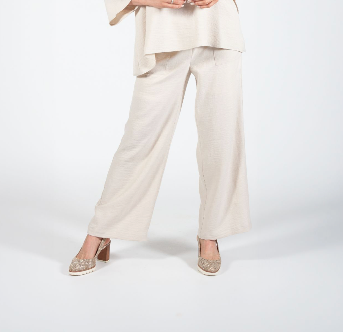 Sand Full Length Tie Pant