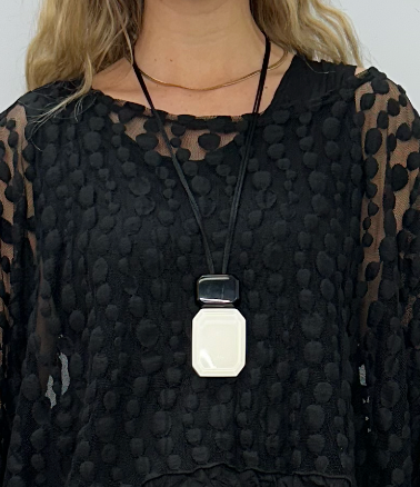 Black and White Block Necklace