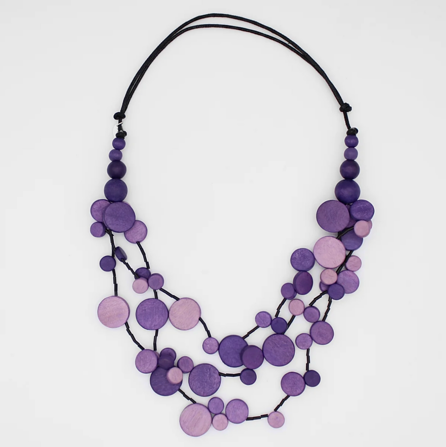 Lavender Purple Triple Strand Milo Necklace