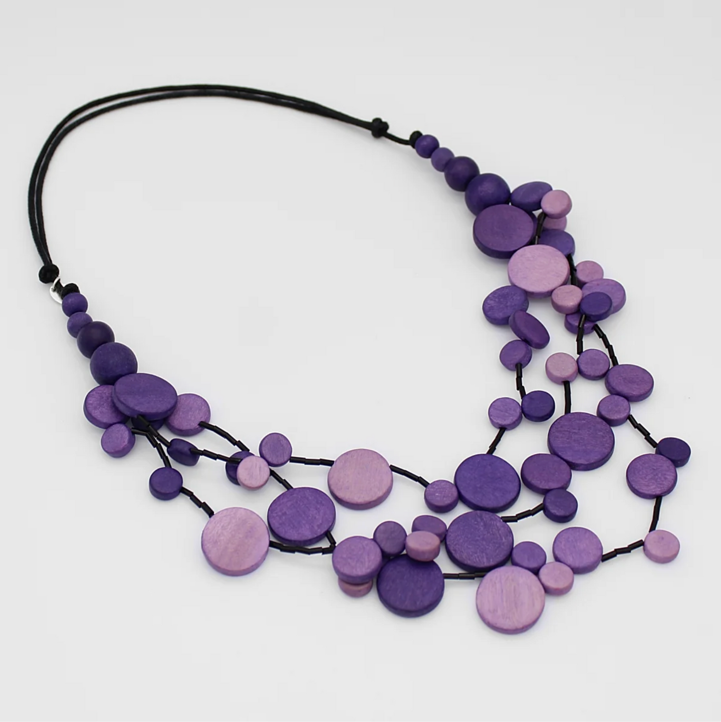 Lavender Purple Triple Strand Milo Necklace