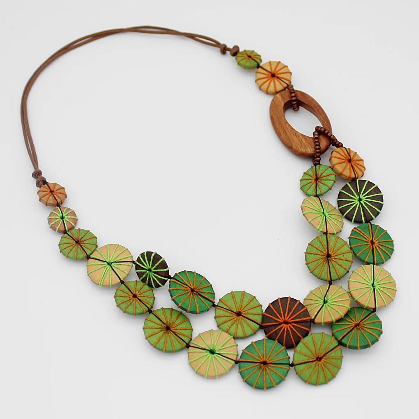 Nature Green Wood Necklace