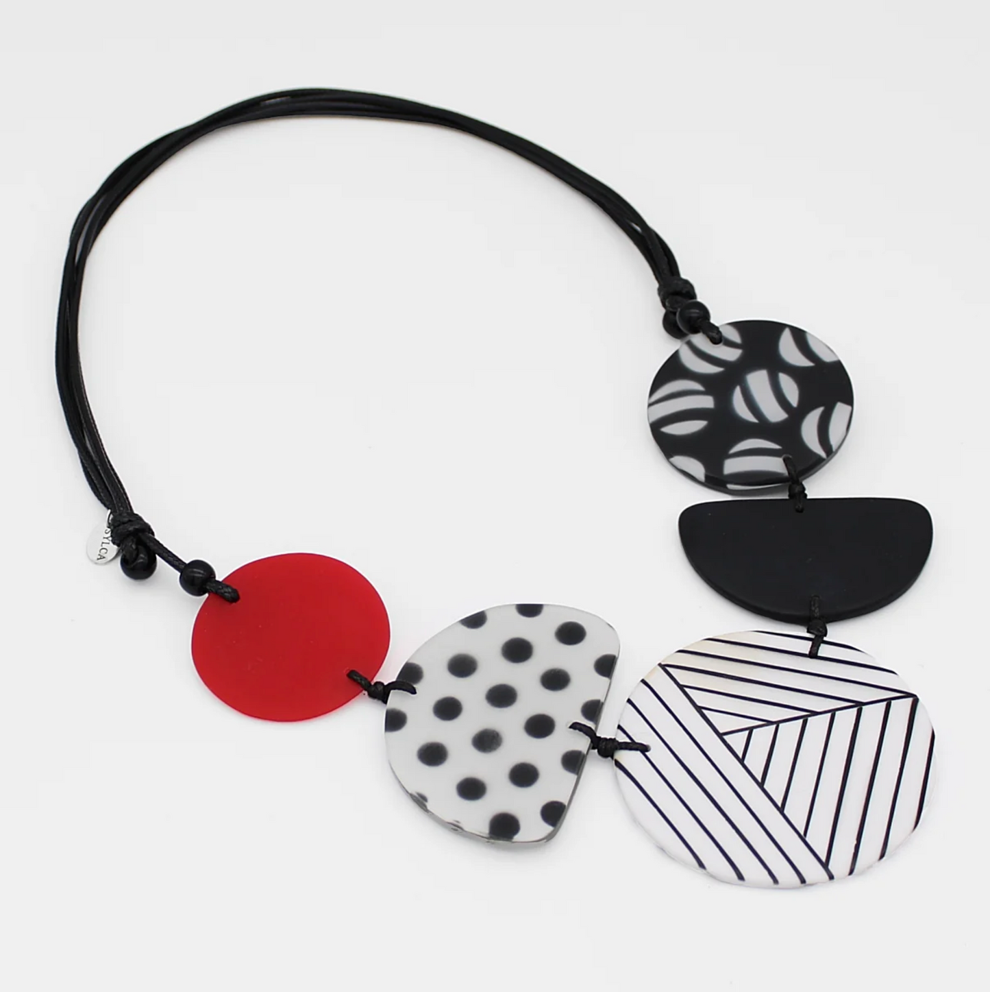 Black White and Red Palma Necklace