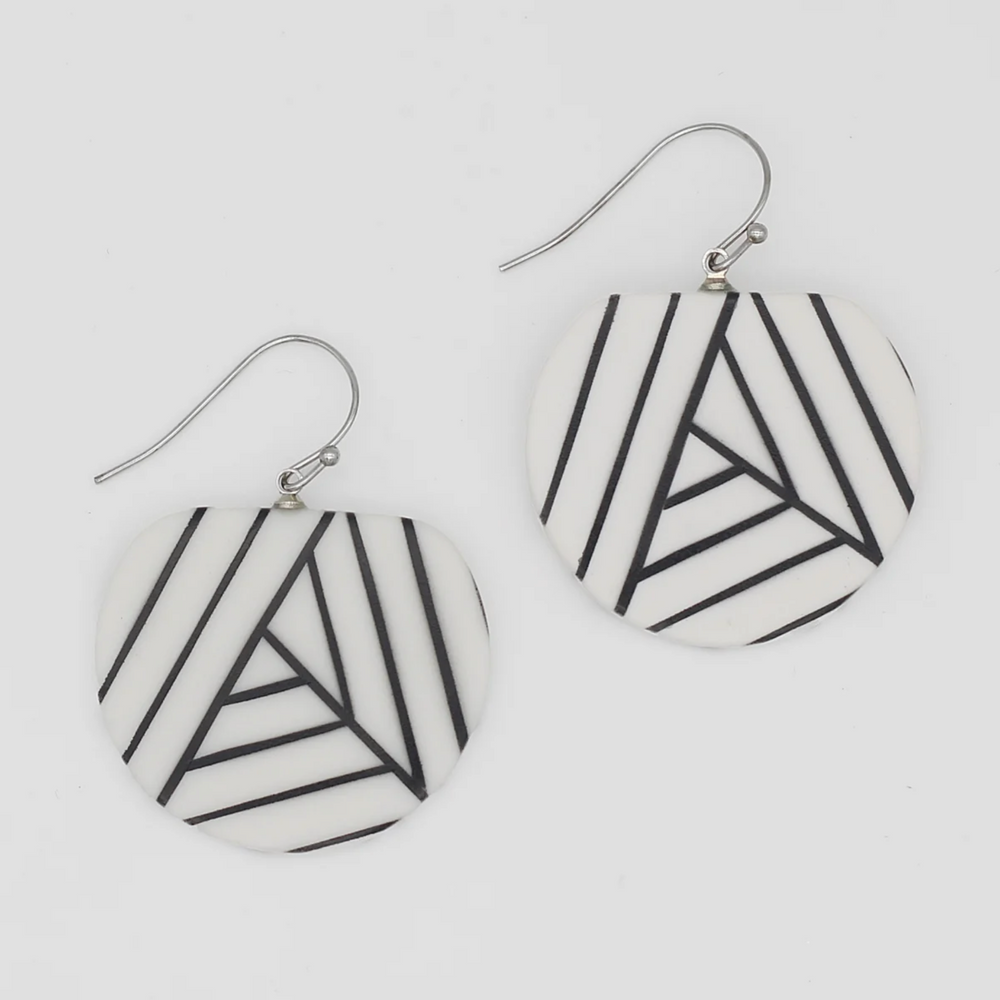 White and Black Palma Earrings