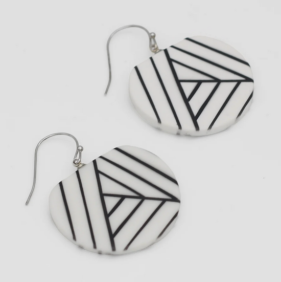 White and Black Palma Earrings