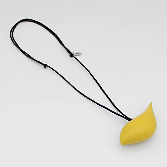 Lemon Wooden Bird Adjustable Necklace