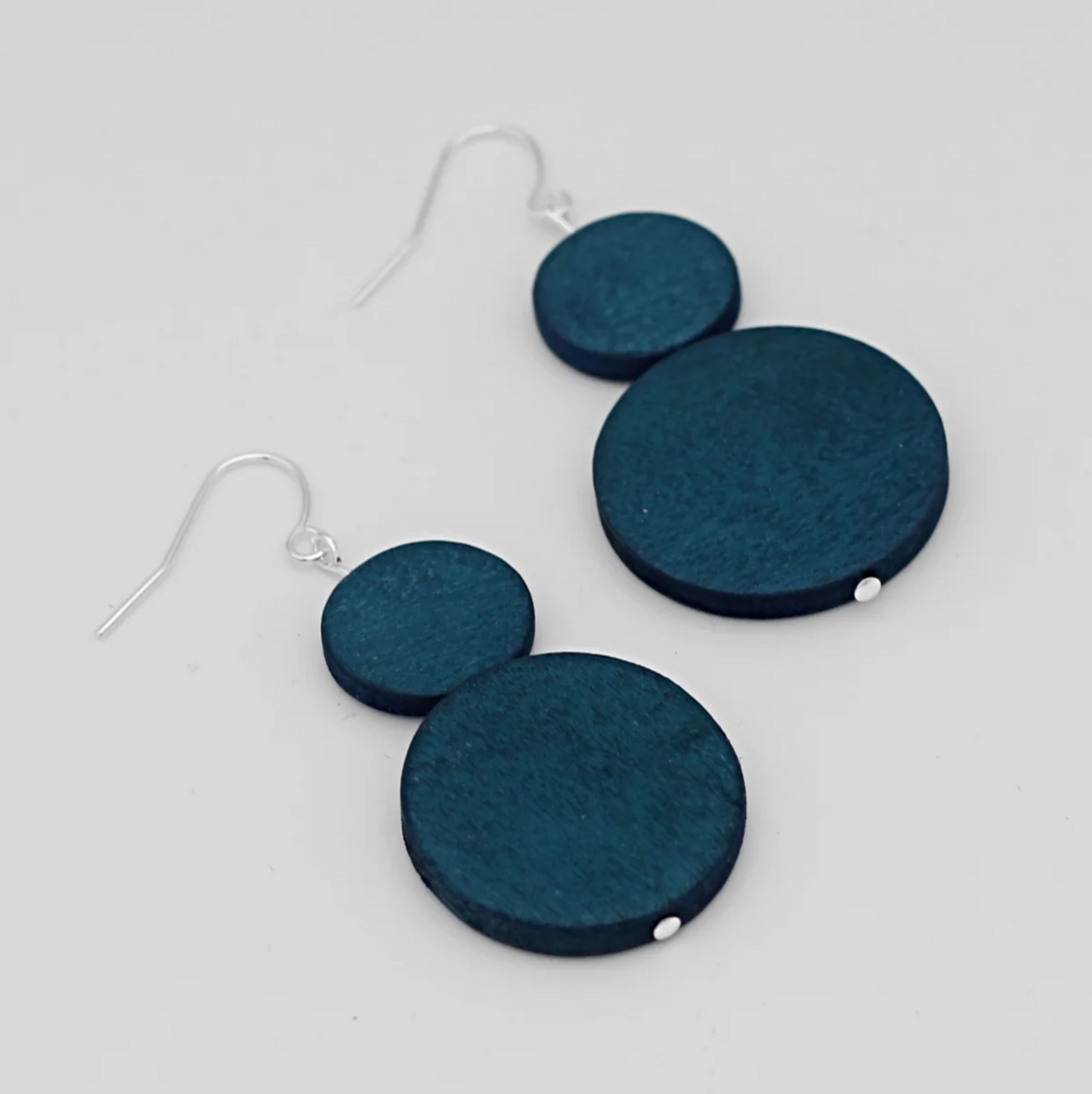 Teal Double Bead Sara Earrings