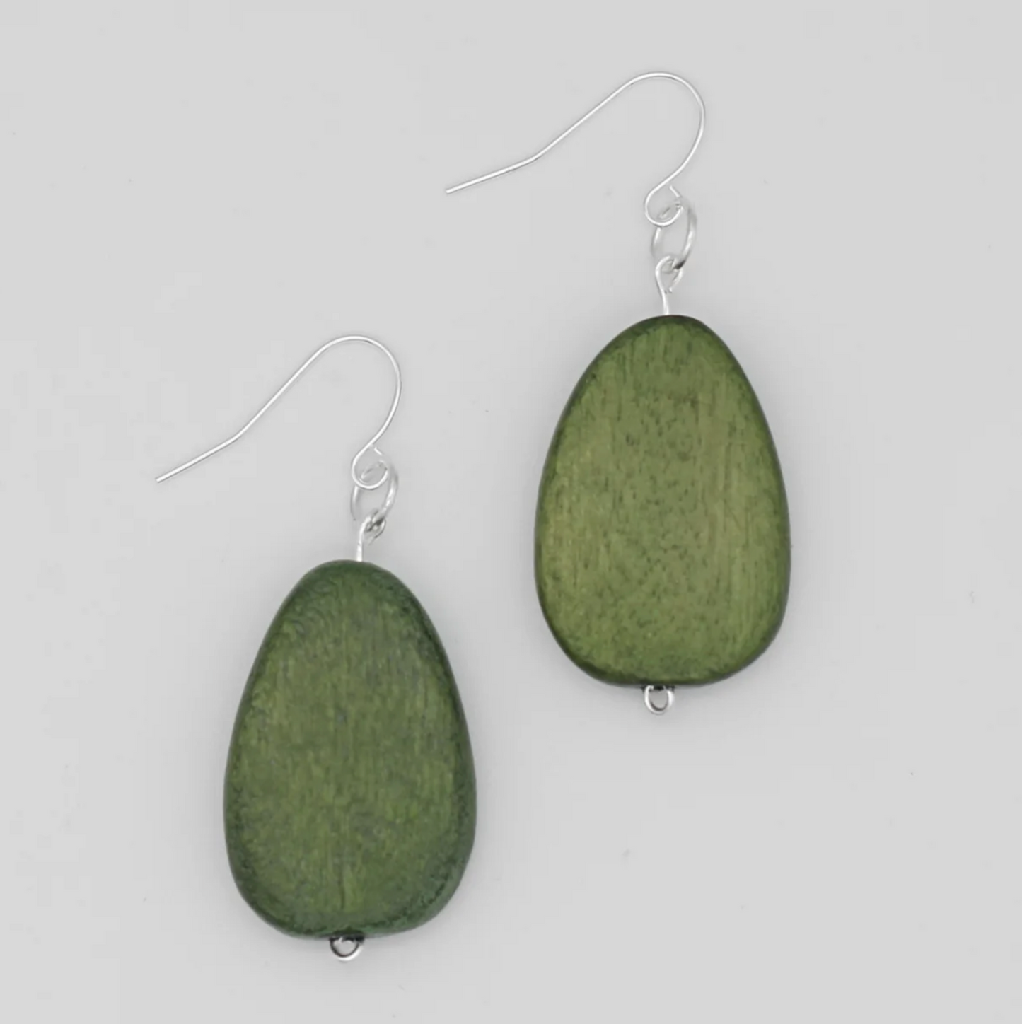 Forest Green Tear Drop Dangle Earrings