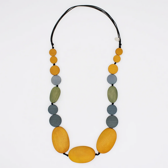 Mustard and Gray Sybil Necklace