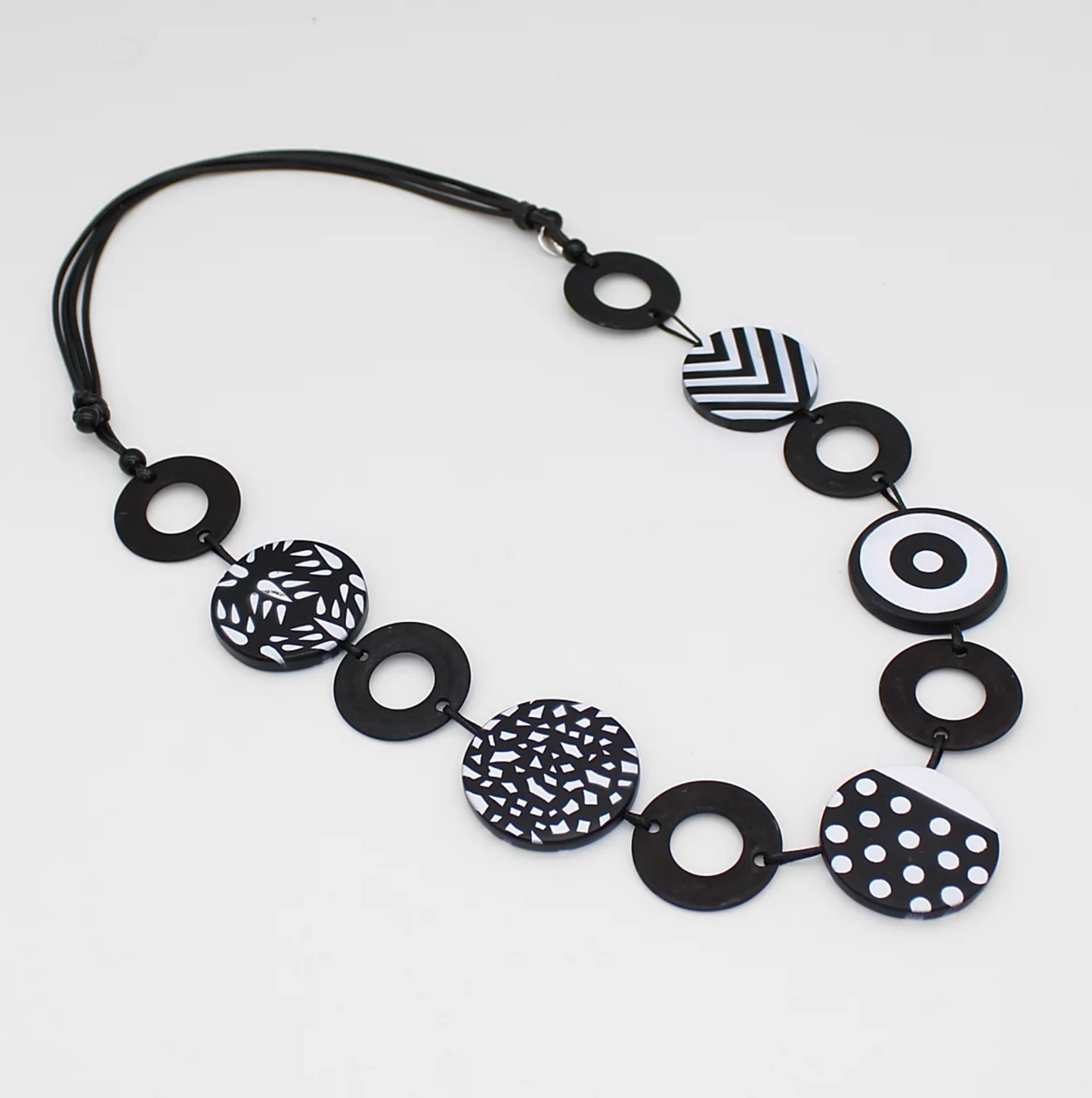 Celine Black and White Circle Statement Necklace