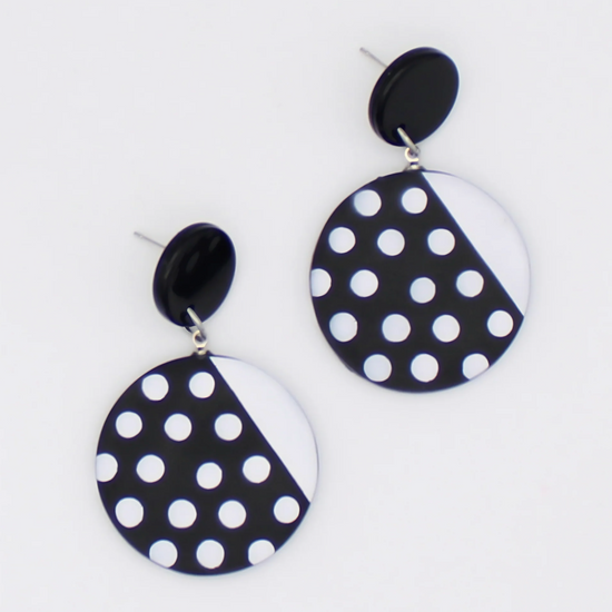 Celine Black and White Statement Earrings