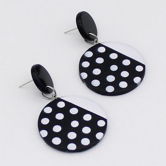 Celine Black and White Statement Earrings