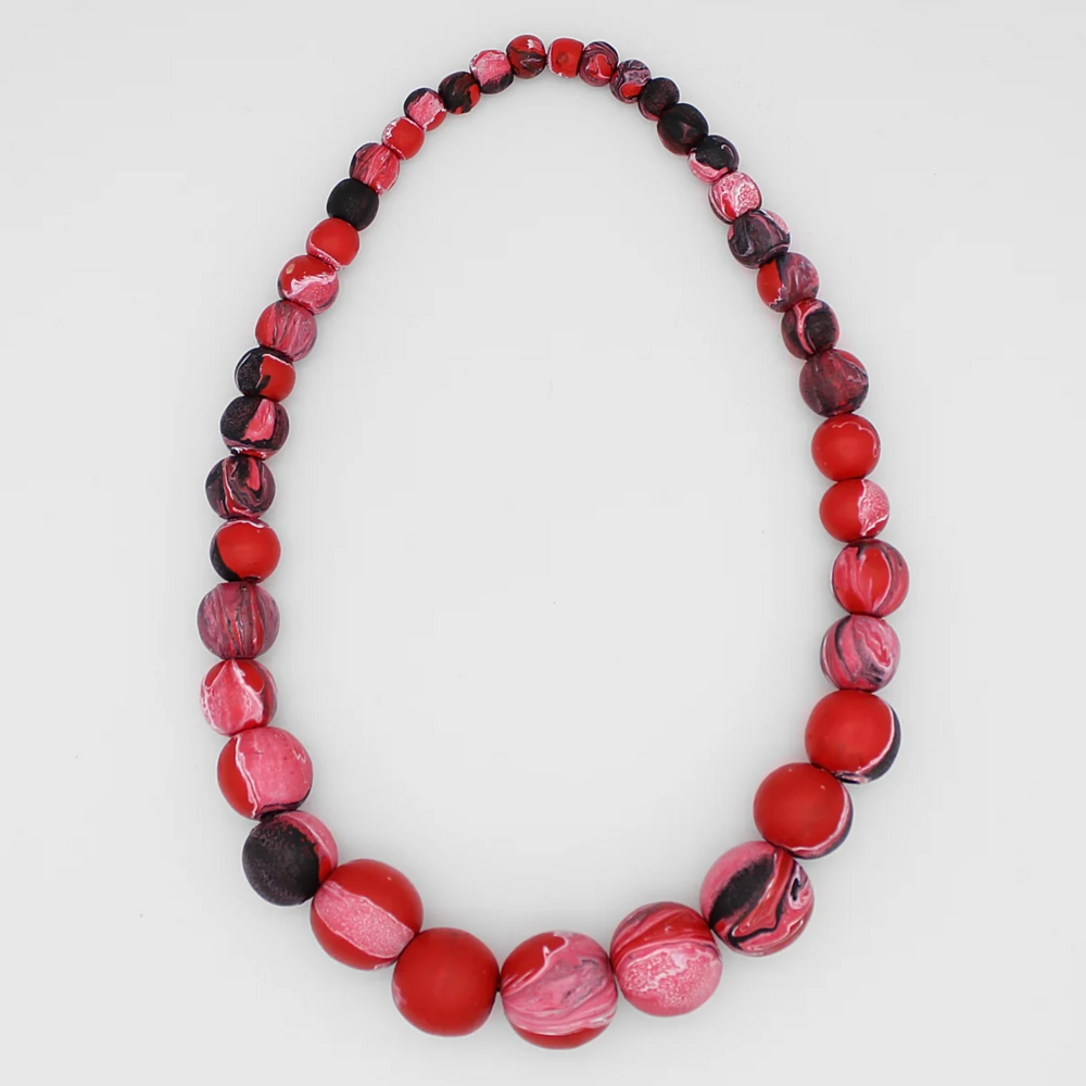 Kori Red and Black Beaded Necklace