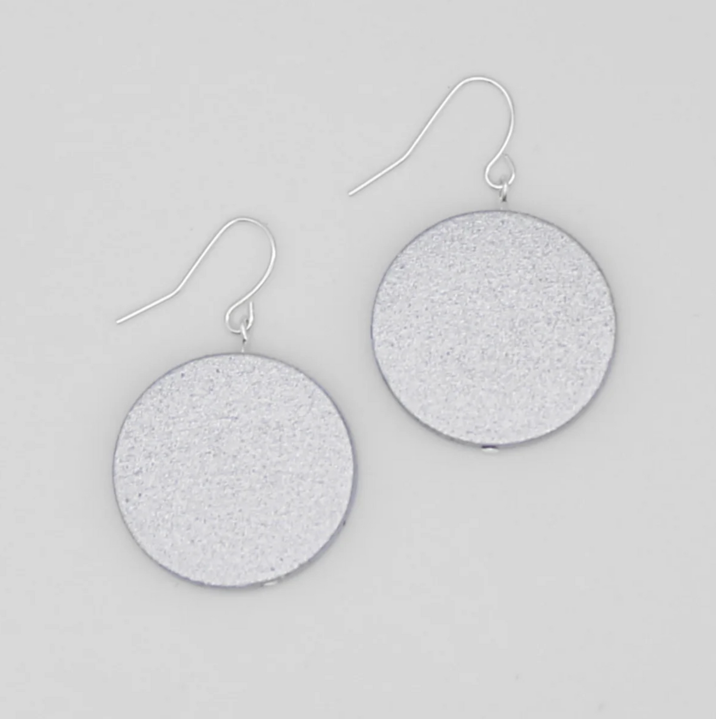 Silver Wooden Dot Earrings