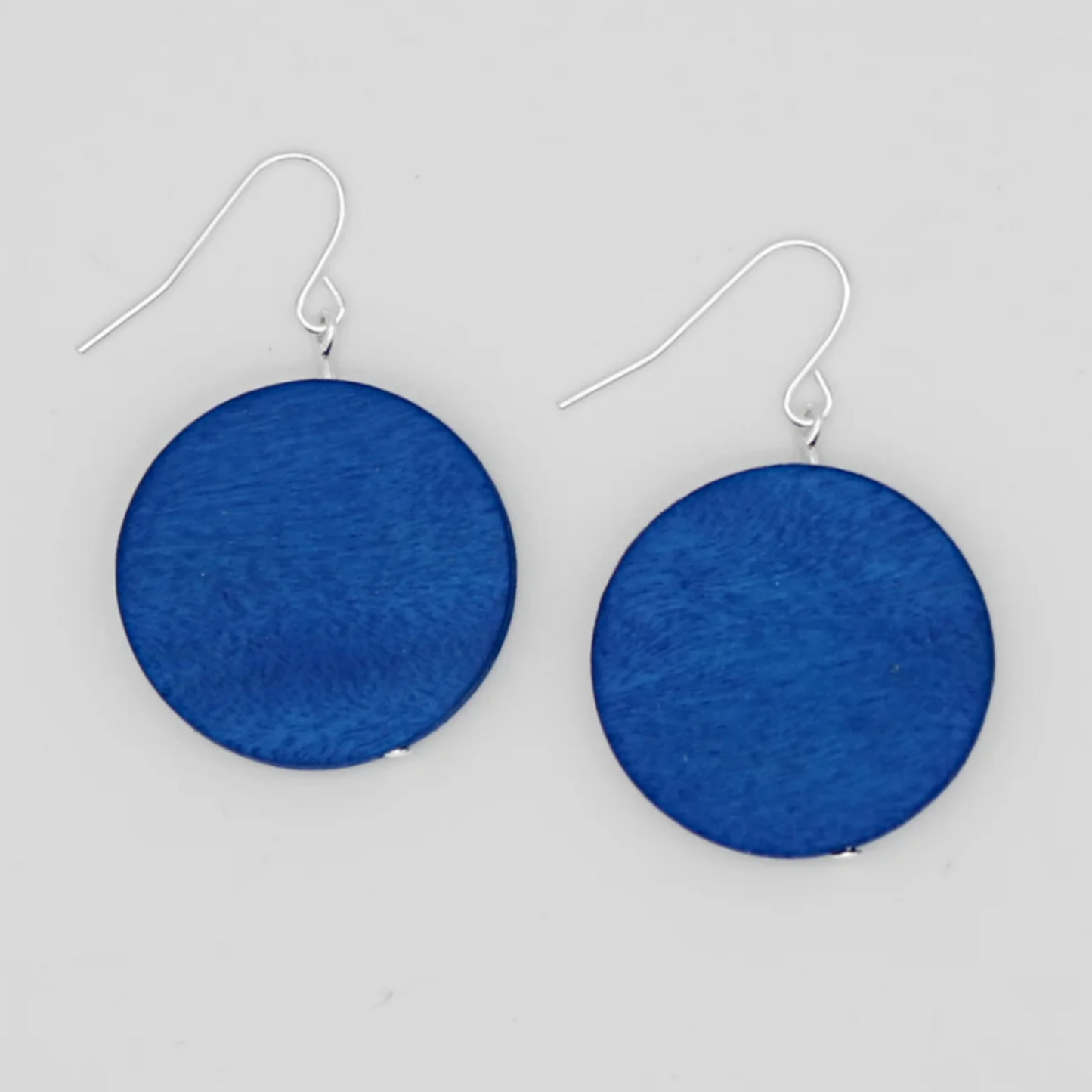 Cobalt Wooden Dot Earrings