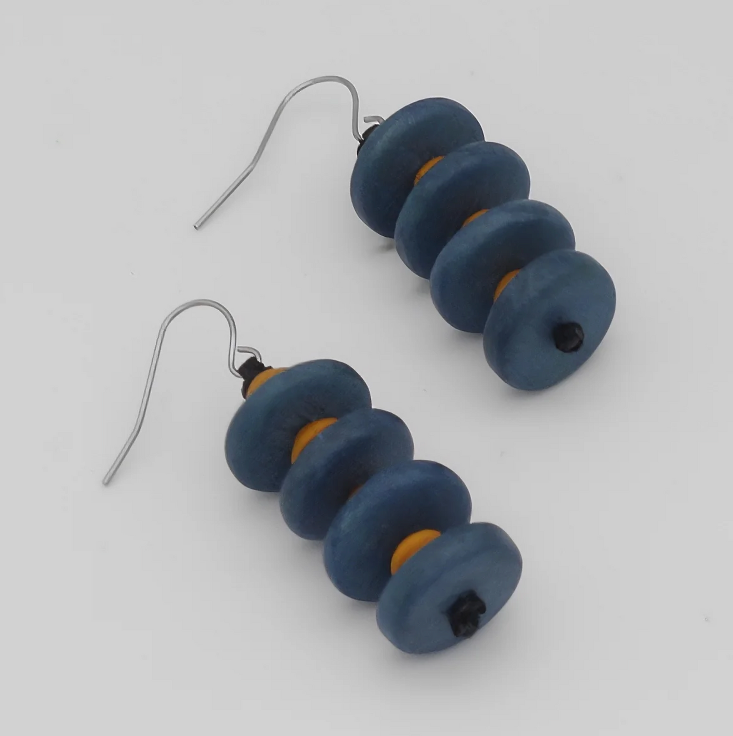 Blue and Mustard Tiggy Earrings