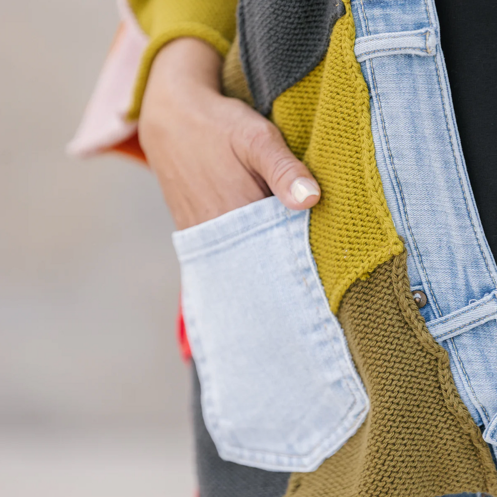 
                  
                    Patchwork Denim Cardigan
                  
                