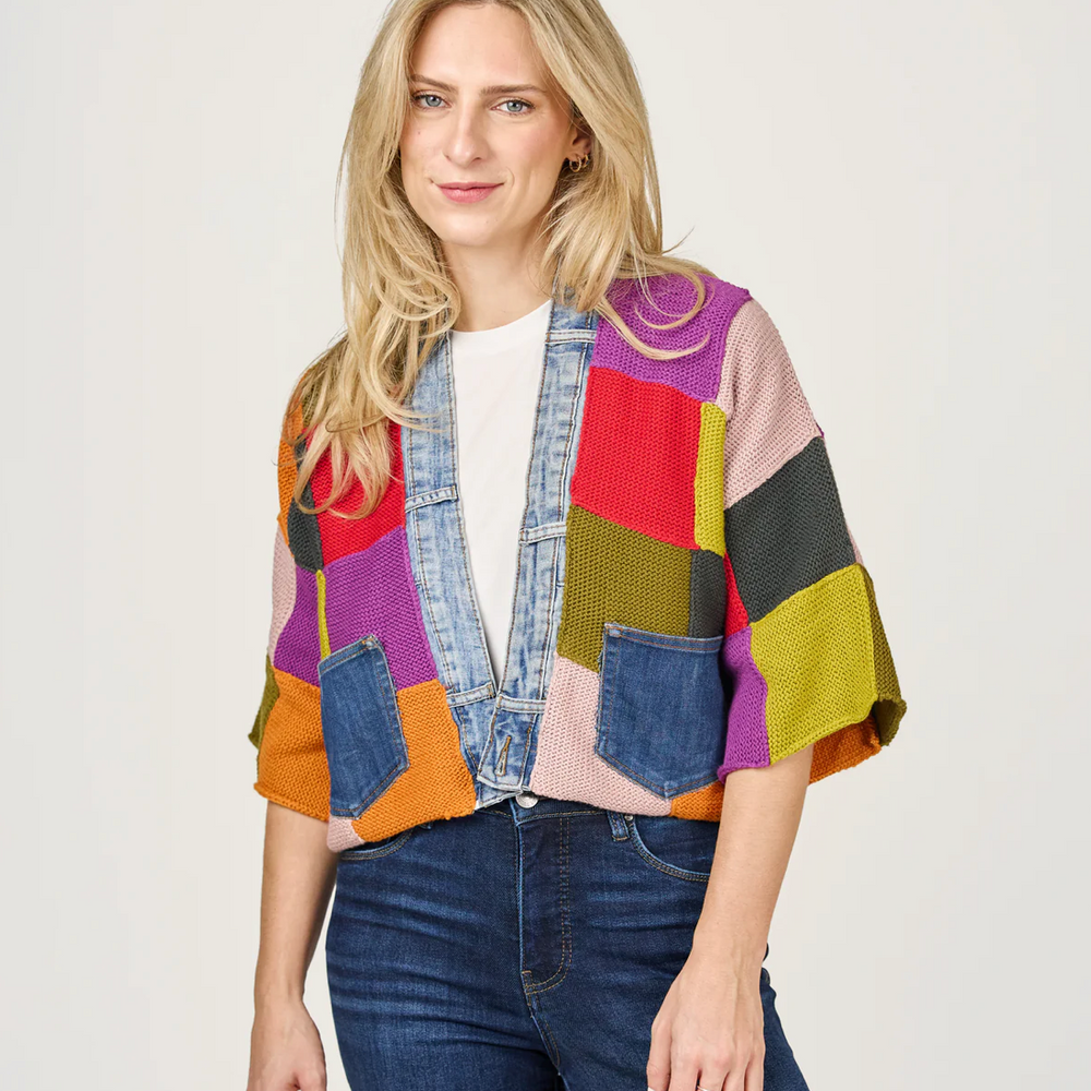 
                  
                    Patchwork Denim Cardigan
                  
                