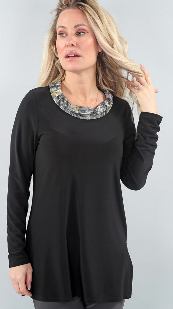 
                  
                    Black ITY Scooped Cowl Neck Collar Detail
                  
                