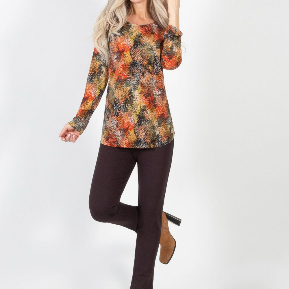 
                  
                    Orange Pattern Scoop Neck Tunic
                  
                