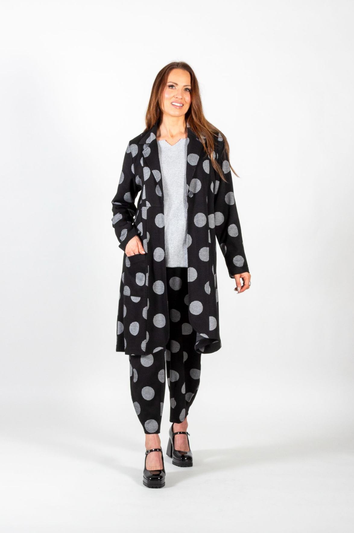 Black Snow Dots Duster Cardigan