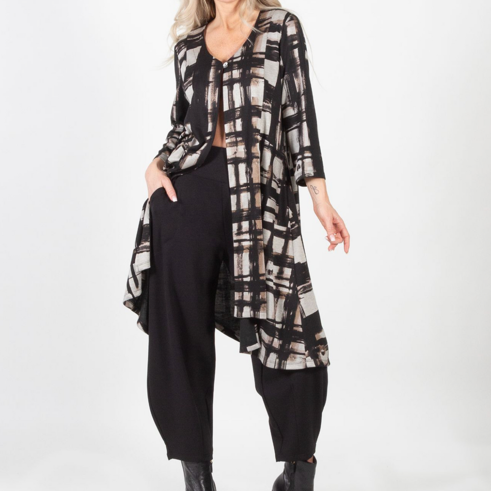 Black Sand Hashtag Duster Cardigan