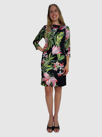 Black Floral Shift Dress