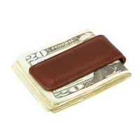 Brandy Brown Genuine Leather Magnetic Money Clip