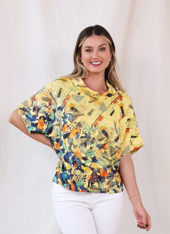 Load image into Gallery viewer, Bright Cowl Neck Dolman Sleeve Top
