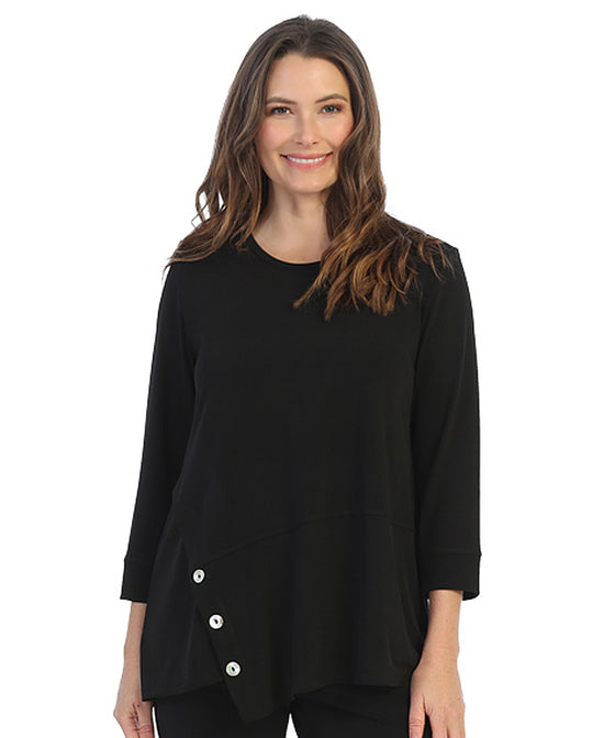 Black ITY Knit Tunic with Detail