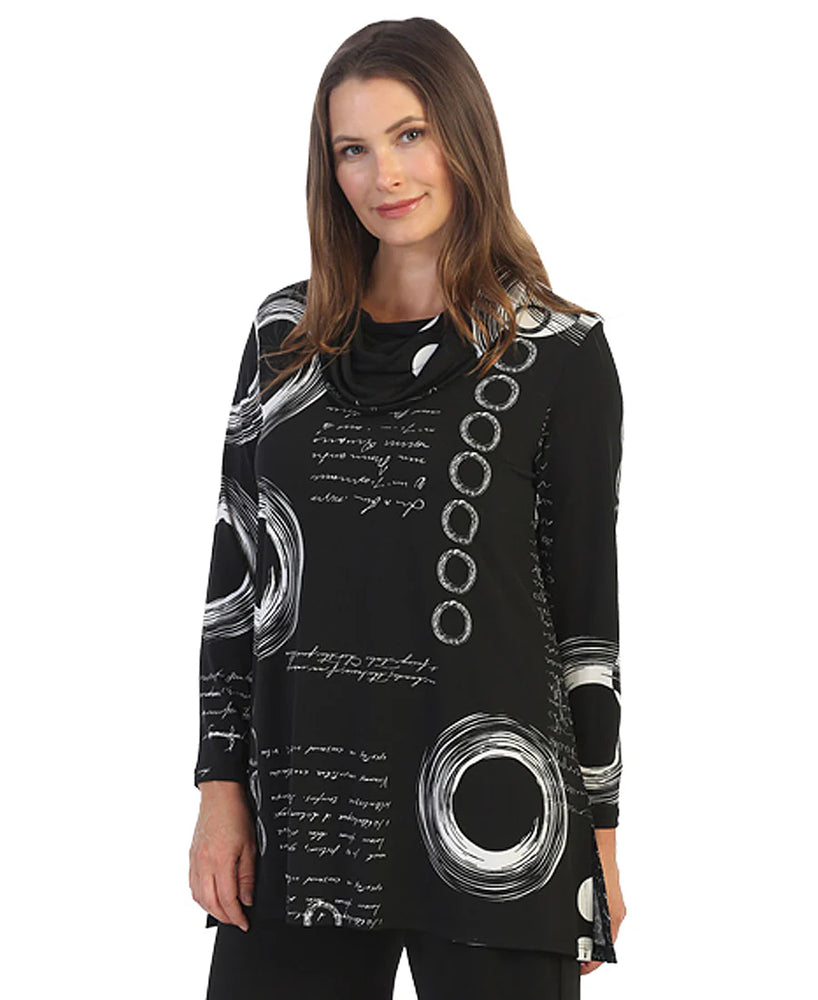 Memories Ity Knit Print Polyester Contrast Tunic