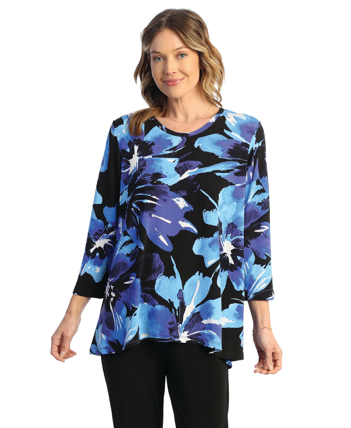 Amanda Ity Knit Flowers Tunic Top