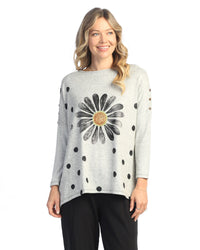 Happy Days French Bushed Knit Top with Buttons