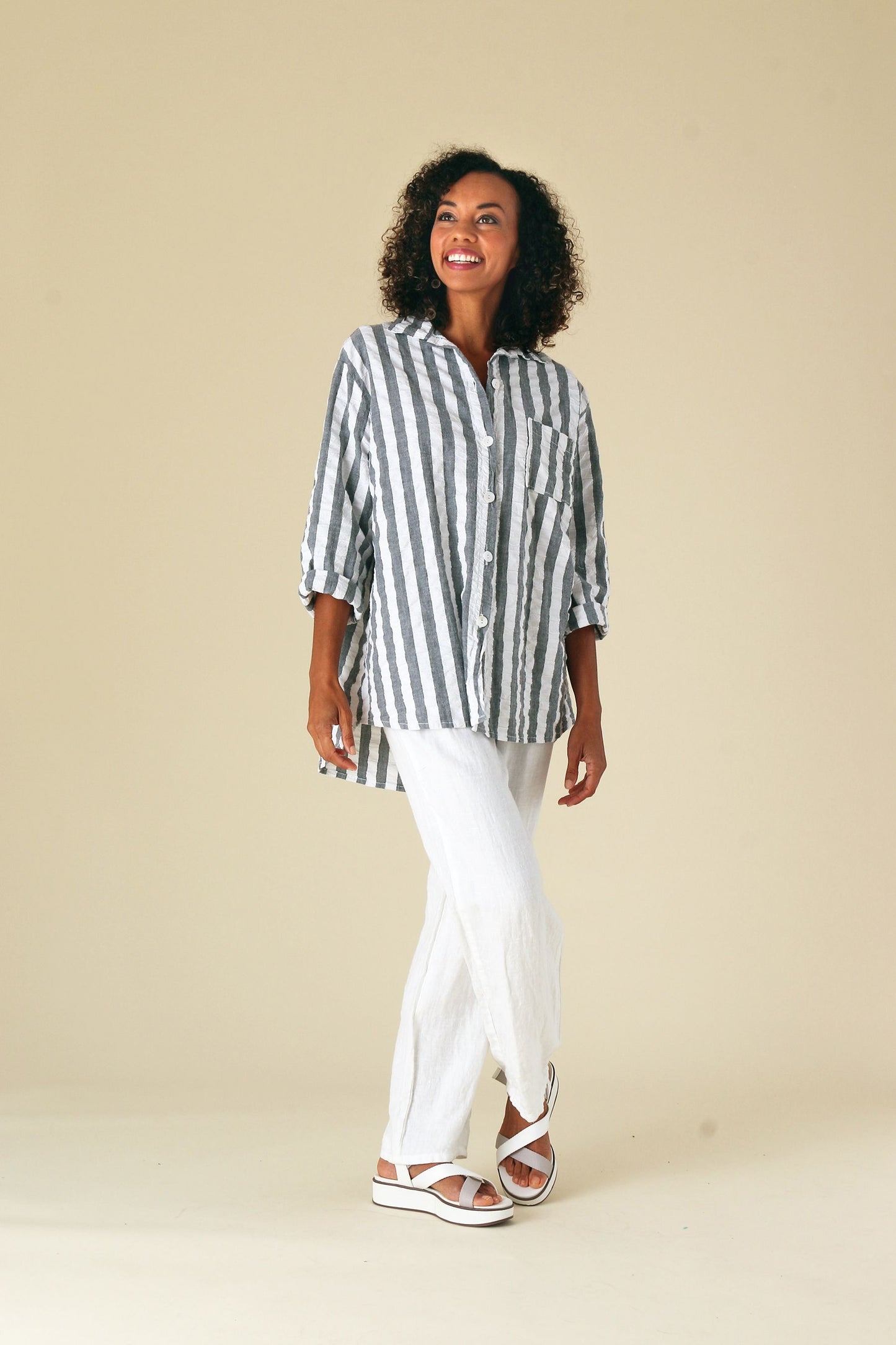 Stripe Button Down Blouse