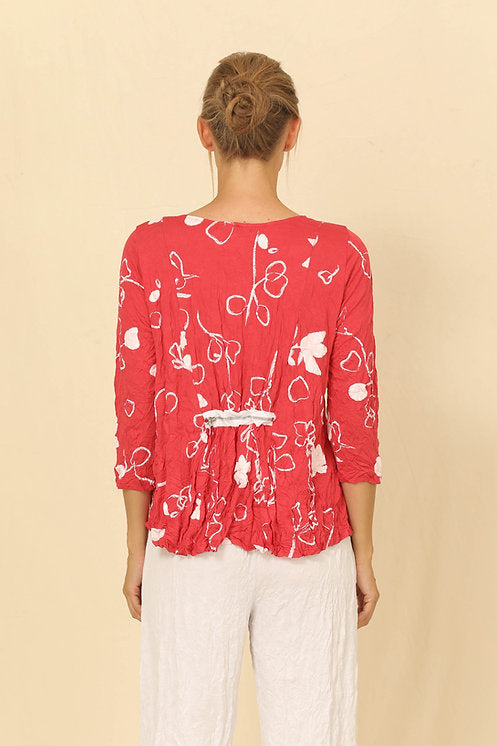 Load image into Gallery viewer, Carmine Pattern Gizel 3/4 Sleeve Top with Pocket
