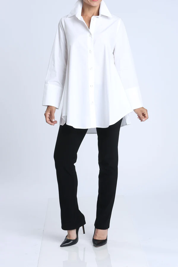 White Cotton Button Down Blouse