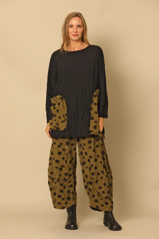 Peridot Olive Polka Dot Balloon Pant