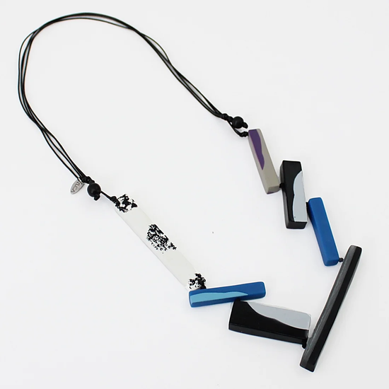 Blue Black and White Henley Necklace