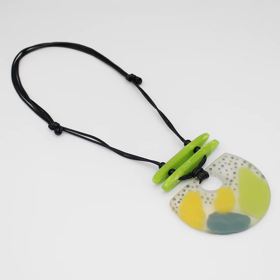 Lime and Yellow Adjustable Pendant Necklace