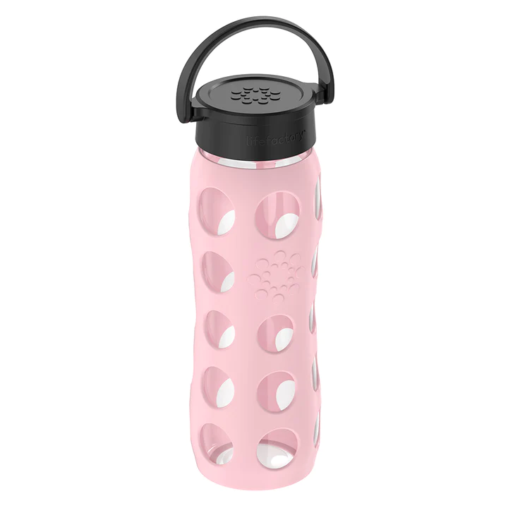 Light Pink 22oz Glass Water Bottle