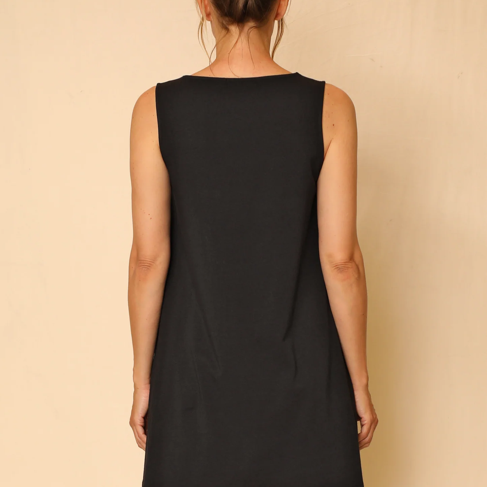 
                  
                    Black Sleeveless Romina Two Pocket Tunic
                  
                