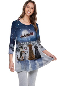 Winter Dogs Holiday A-line Top