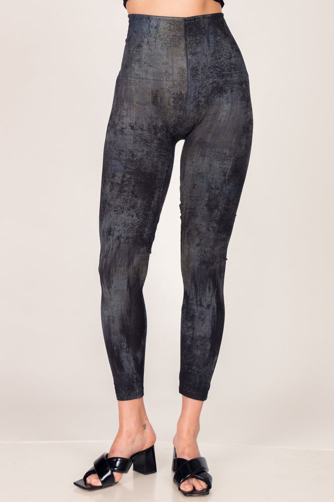 Pewter Full Length Damask Pattern Legging