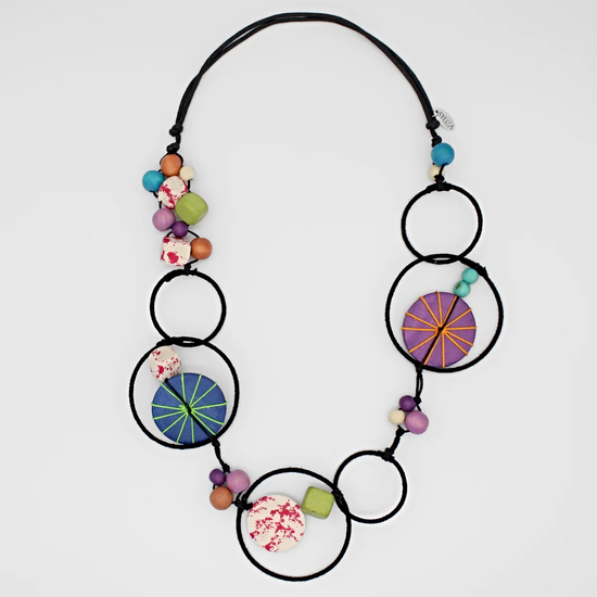Load image into Gallery viewer, Multi Color Disk Necklace
