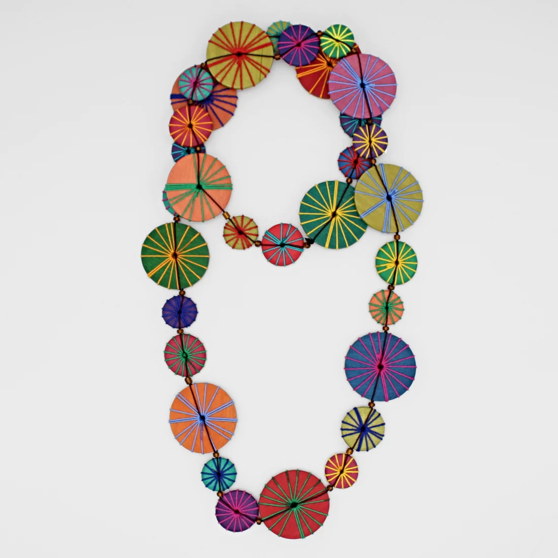 Multi Abstract Pinwheel Necklace